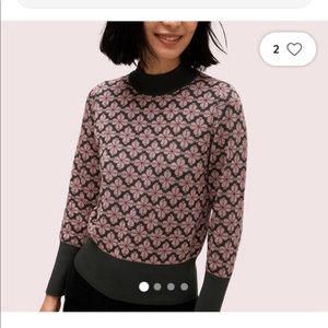 kate spade spade flower mock neck sweater